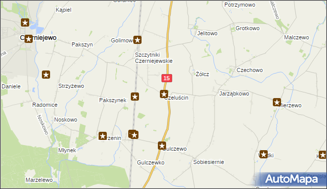 mapa Czeluścin gmina Czerniejewo, Czeluścin gmina Czerniejewo na mapie Targeo