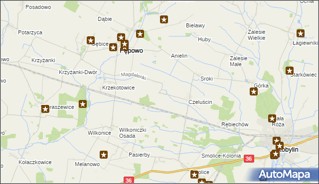 mapa Czeluścinek, Czeluścinek na mapie Targeo