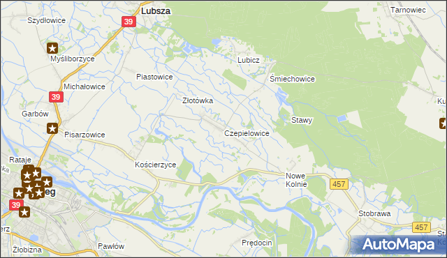 mapa Czepielowice, Czepielowice na mapie Targeo