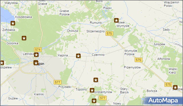 mapa Czermno gmina Gąbin, Czermno gmina Gąbin na mapie Targeo