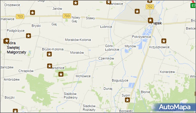 mapa Czerników gmina Piątek, Czerników gmina Piątek na mapie Targeo