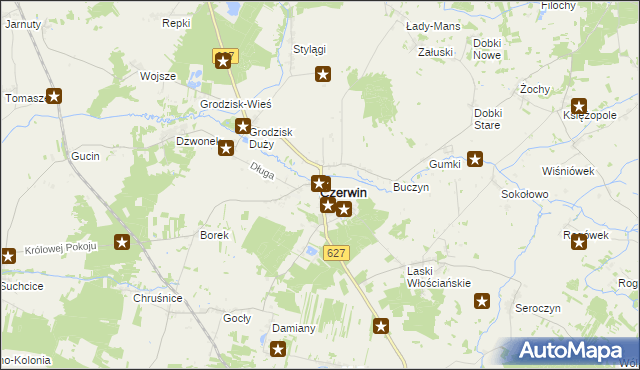 mapa Czerwin, Czerwin na mapie Targeo