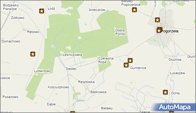 mapa Czerwona Róża, Czerwona Róża na mapie Targeo