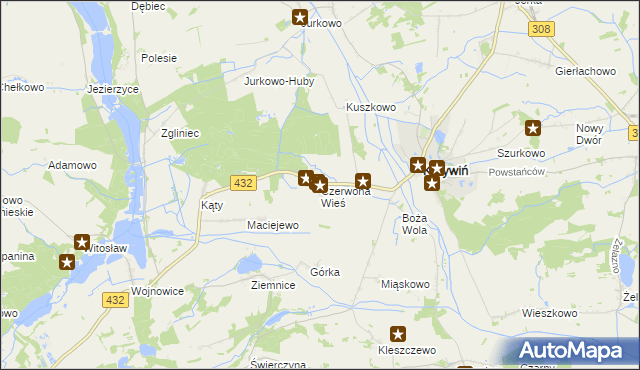 mapa Czerwona Wieś, Czerwona Wieś na mapie Targeo