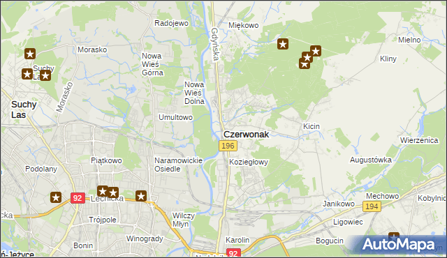 mapa Czerwonak, Czerwonak na mapie Targeo