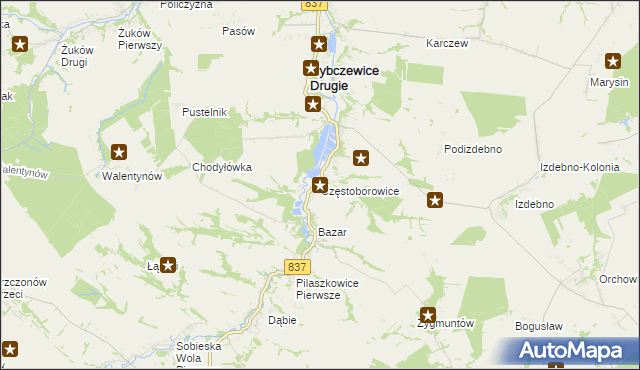 mapa Częstoborowice, Częstoborowice na mapie Targeo