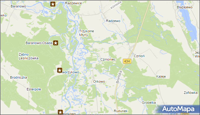 mapa Czmoniec, Czmoniec na mapie Targeo