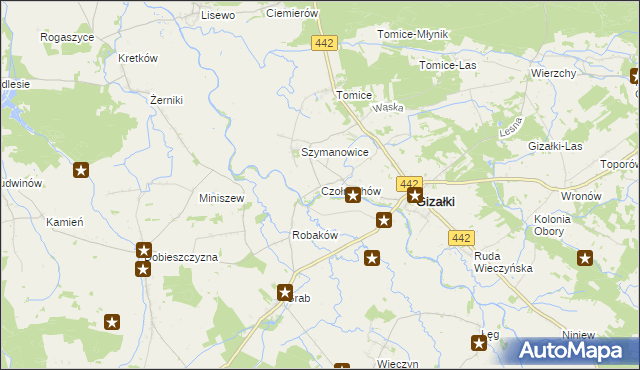 mapa Czołnochów, Czołnochów na mapie Targeo