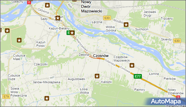 mapa Czosnów, Czosnów na mapie Targeo