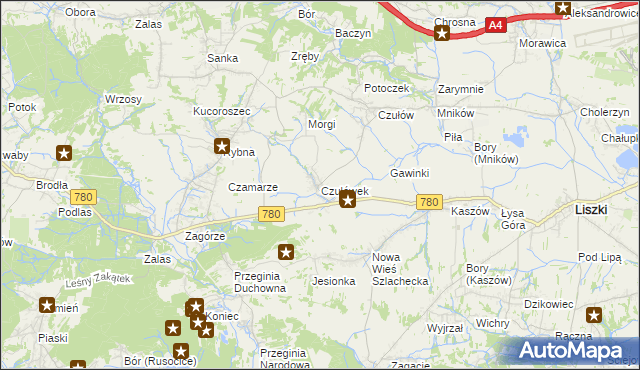 mapa Czułówek, Czułówek na mapie Targeo