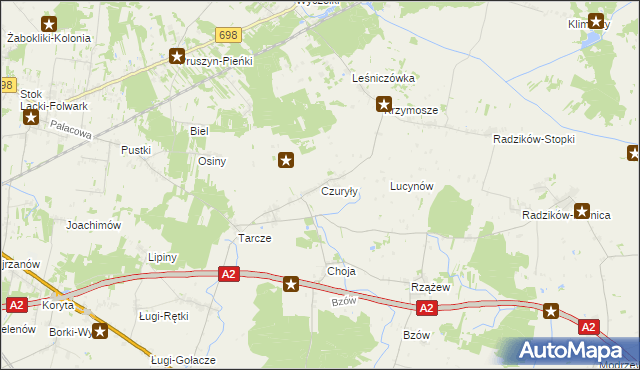 mapa Czuryły, Czuryły na mapie Targeo