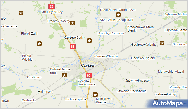 mapa Czyżew-Chrapki, Czyżew-Chrapki na mapie Targeo
