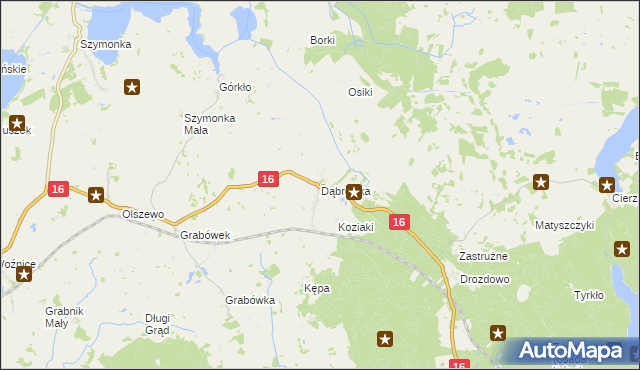 mapa Dąbrówka gmina Orzysz, Dąbrówka gmina Orzysz na mapie Targeo