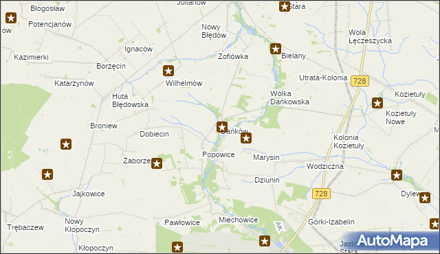 mapa Dańków gmina Błędów, Dańków gmina Błędów na mapie Targeo