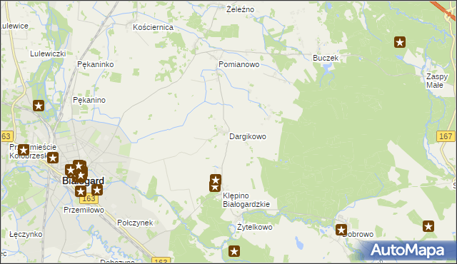 mapa Dargikowo, Dargikowo na mapie Targeo