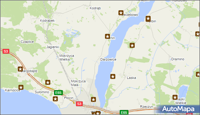 mapa Darzowice, Darzowice na mapie Targeo