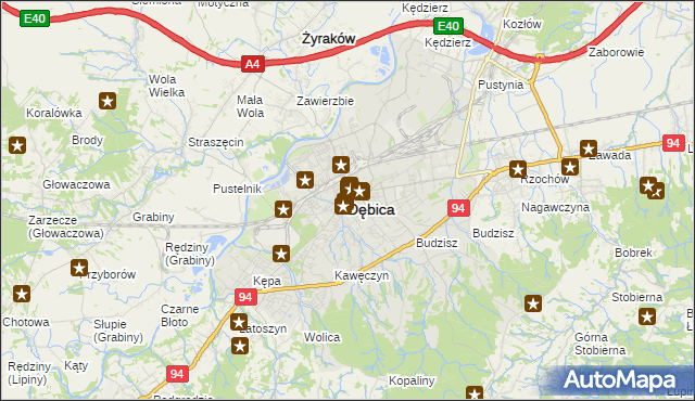 mapa Dębicy, Dębica na mapie Targeo