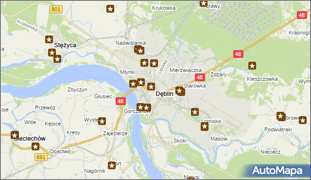 mapa Dęblin, Dęblin na mapie Targeo