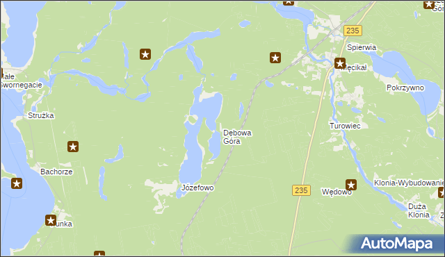 mapa Dębowa Góra gmina Brusy, Dębowa Góra gmina Brusy na mapie Targeo