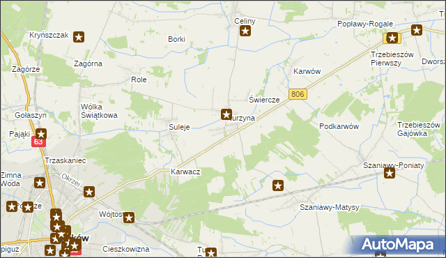 mapa Dębowica gmina Trzebieszów, Dębowica gmina Trzebieszów na mapie Targeo