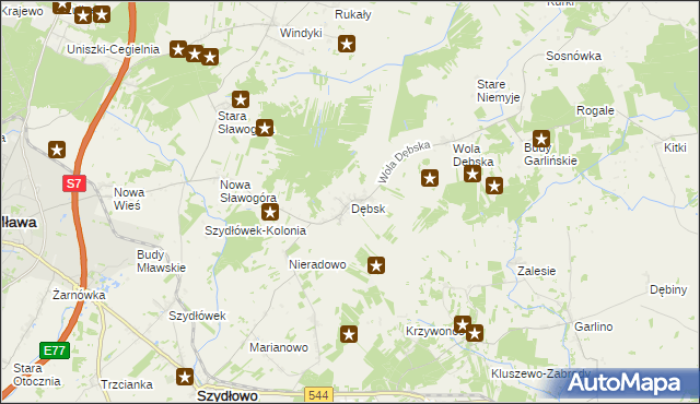 mapa Dębsk gmina Szydłowo, Dębsk gmina Szydłowo na mapie Targeo