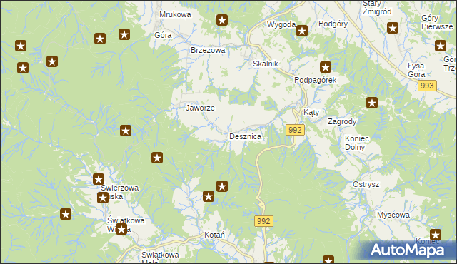 mapa Desznica, Desznica na mapie Targeo