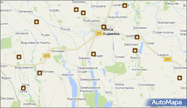 mapa Długie gmina Izbica Kujawska, Długie gmina Izbica Kujawska na mapie Targeo