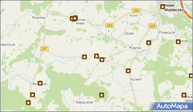 mapa Długie gmina Szprotawa, Długie gmina Szprotawa na mapie Targeo