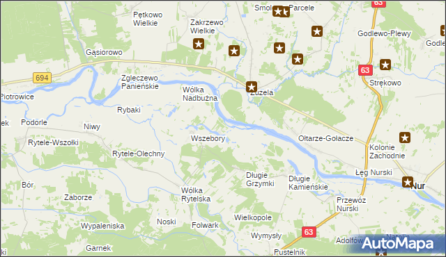 mapa Długie Grodzieckie, Długie Grodzieckie na mapie Targeo