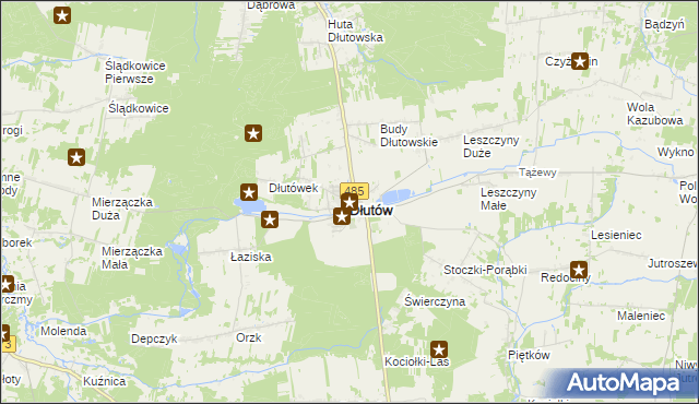 mapa Dłutów, Dłutów na mapie Targeo