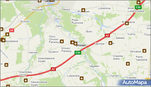 mapa Dmosin, Dmosin na mapie Targeo