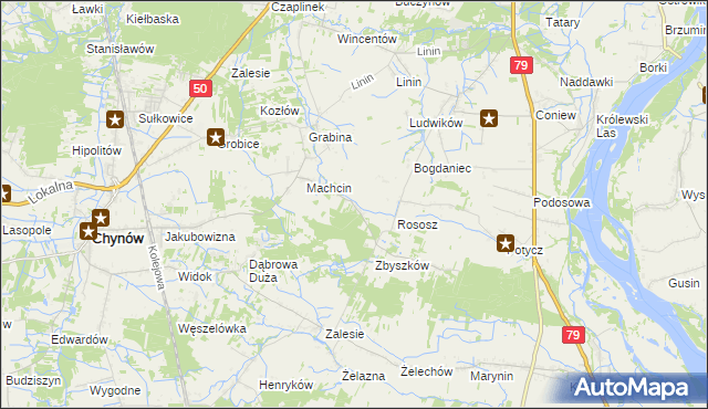 mapa Dobiecin gmina Chynów, Dobiecin gmina Chynów na mapie Targeo