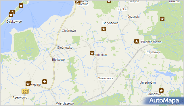 mapa Dobiesław gmina Darłowo, Dobiesław gmina Darłowo na mapie Targeo