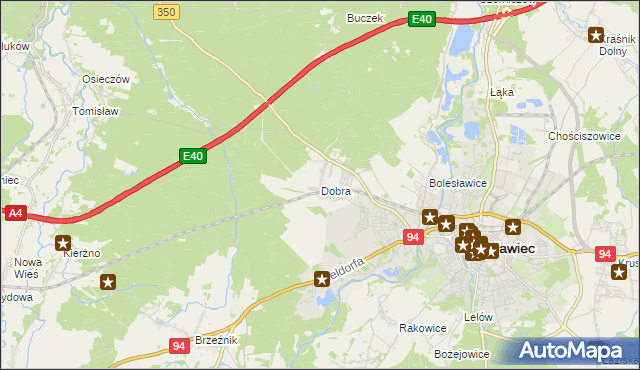 mapa Dobra gmina Bolesławiec, Dobra gmina Bolesławiec na mapie Targeo