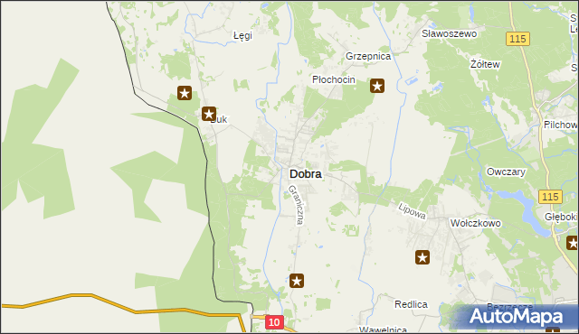 mapa Dobra gmina Dobra (Szczecińska), Dobra gmina Dobra (Szczecińska) na mapie Targeo