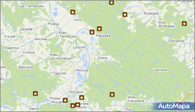 mapa Dobra gmina Sanok, Dobra gmina Sanok na mapie Targeo