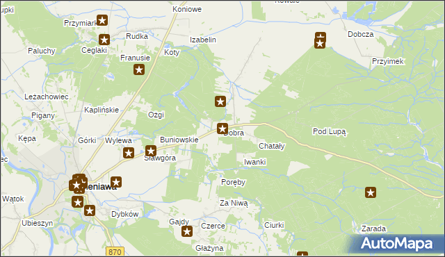 mapa Dobra gmina Sieniawa, Dobra gmina Sieniawa na mapie Targeo