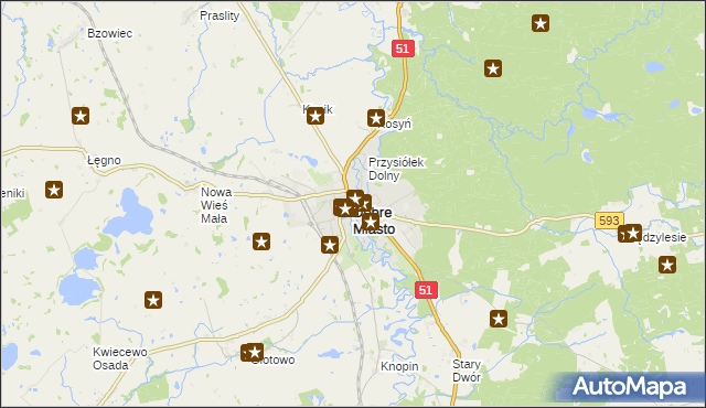 mapa Dobre Miasto, Dobre Miasto na mapie Targeo