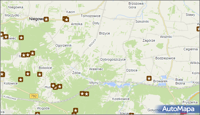 mapa Dobrogoszczyce, Dobrogoszczyce na mapie Targeo