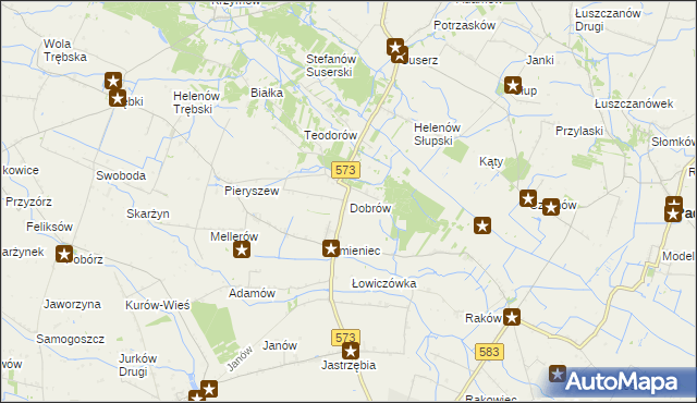 mapa Dobrów gmina Szczawin Kościelny, Dobrów gmina Szczawin Kościelny na mapie Targeo