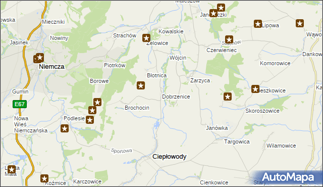 mapa Dobrzenice, Dobrzenice na mapie Targeo