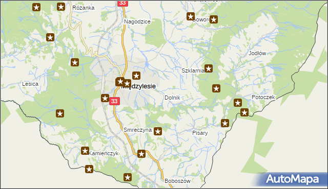 mapa Dolnik gmina Międzylesie, Dolnik gmina Międzylesie na mapie Targeo