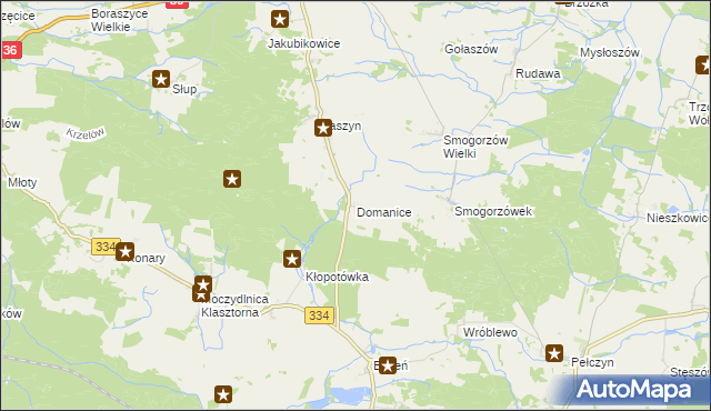 mapa Domanice gmina Wińsko, Domanice gmina Wińsko na mapie Targeo