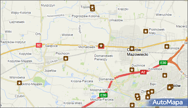 mapa Domaniewek Pierwszy, Domaniewek Pierwszy na mapie Targeo