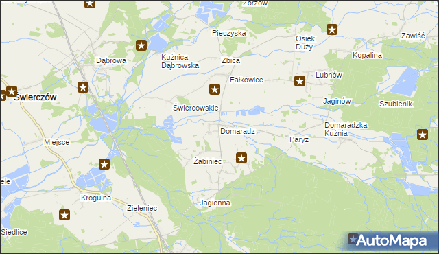 mapa Domaradz gmina Pokój, Domaradz gmina Pokój na mapie Targeo