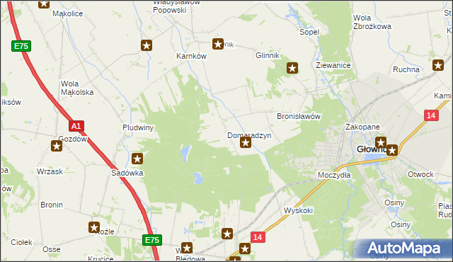 mapa Domaradzyn, Domaradzyn na mapie Targeo