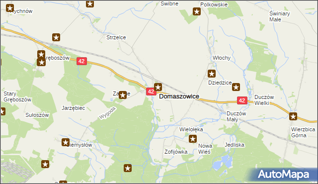 mapa Domaszowice powiat namysłowski, Domaszowice powiat namysłowski na mapie Targeo