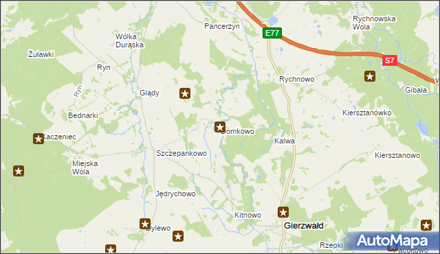 mapa Domkowo, Domkowo na mapie Targeo