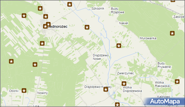 mapa Drążdżewo Nowe, Drążdżewo Nowe na mapie Targeo