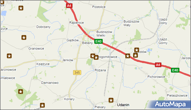 mapa Drogomiłowice, Drogomiłowice na mapie Targeo